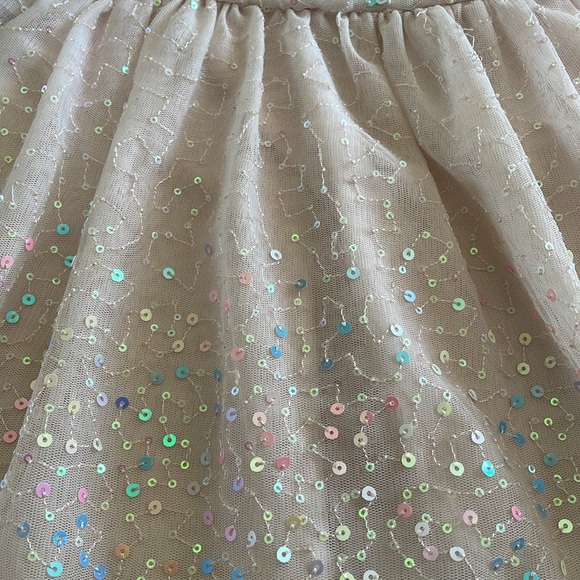 FREE in Bundle - GUC Cat & Jack Blush Pale Pink Sequin Dress with Tulle - Picture 2 of 4